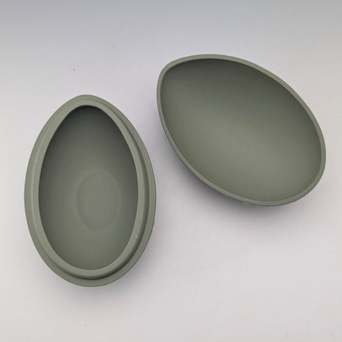 British Vintage Wedgwood Jasperware Egg-Shaped Trinket Box, Green